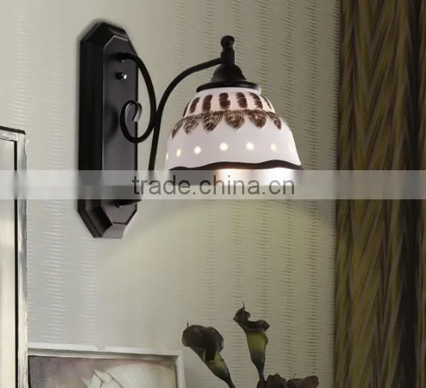 European Style Metal Interior Decoration Glass Wall Lamp photo-5
