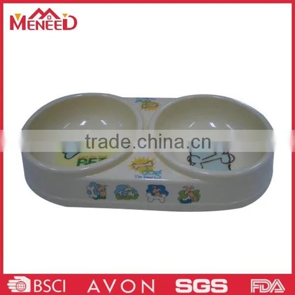 Melamine Material Indoor Use Pet Double Bowl