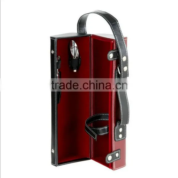 Wholesale Custom PU Leather Single Bottled Wine Box, Black Beautiful Gift Box photo-3