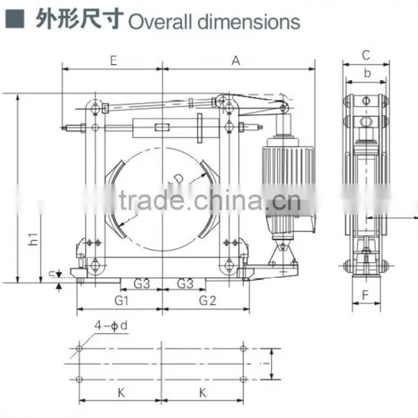 High Efficiency YWZ 4B Series Electric Hydraulic Drum Brake photo-2
