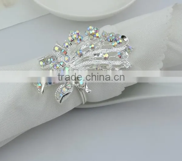 Wholesale Metal Alloy Rhinestone Wedding Napkin Rings photo-2