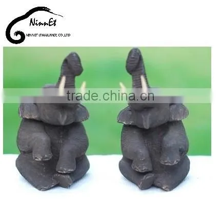 Wood Carved Elephant From Thailand photo-3