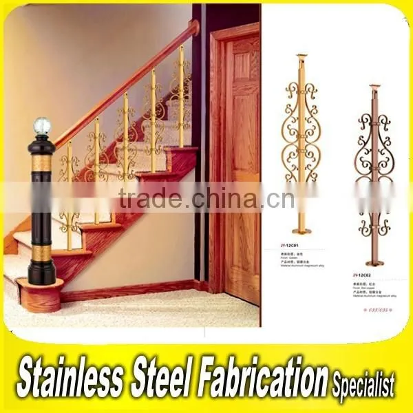 Modern Decorative Bronze Color Integral Aluminum Stair Railing photo-4