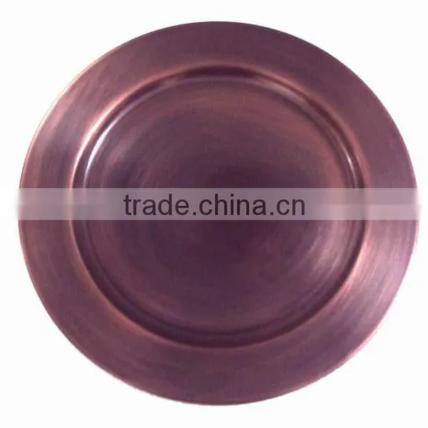 Bronze Color Metal Charger Plate for Wedding & Decoration, Cheap Charger Platter for Christmas Festival photo-4