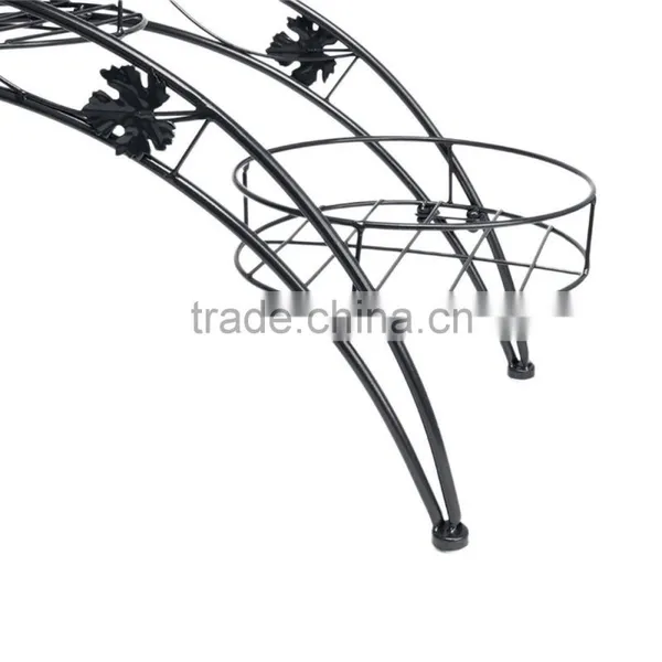 Elegant Arch Metal Potted Plant Garden Patio Display Rack With 3 Holders Flower Pots Holders Display Stand photo-4