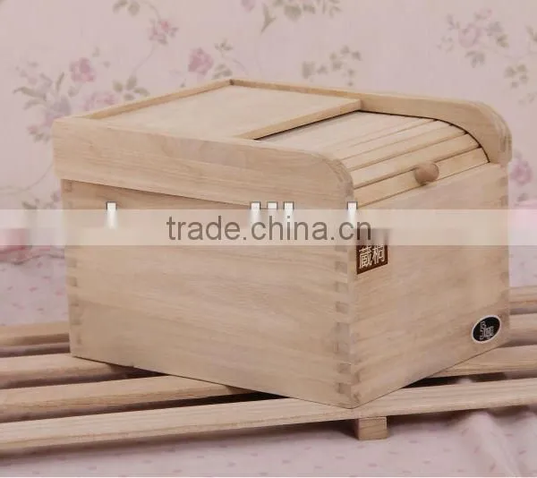 Paulownia Wood Grain Storage Box photo-3