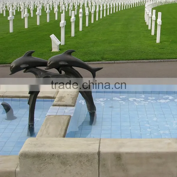 High Quality Home Decoration Swimming Pool Bronze Sculpture Dolphin photo-2