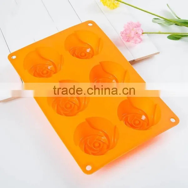 6 Rose Silicone Cake Baking Mold Cake Pan Chocolate DIY Mold photo-2