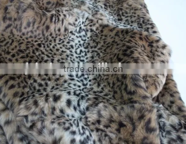 2015 Fashion Leopard Grain Plush Artificial Wool Fabric photo-2
