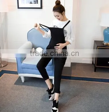 Han Edition Pregnant Women Suit Fashion Loose Big Yards Pregnant Women Suspenders/ Trousers With Braces photo-3