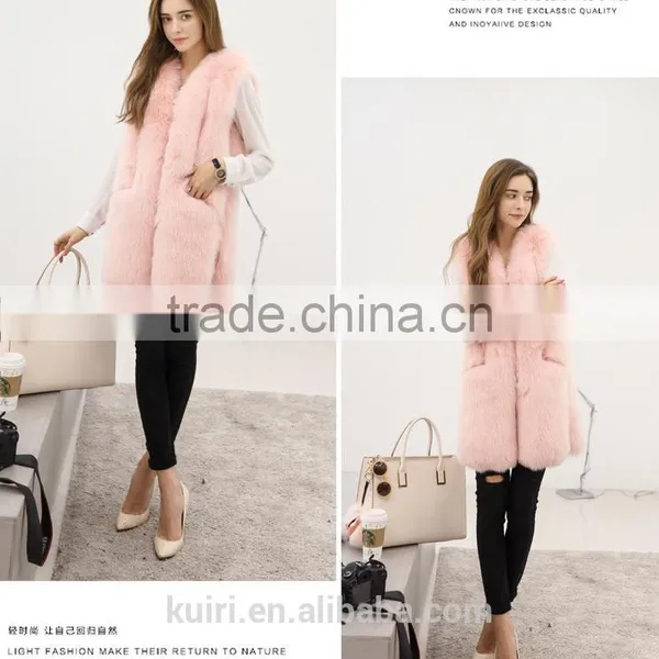 2017 New Faux Fox Fur Vest Coat Sleeveless Thick Warm Solid Regular Fashion Fur Vest For Female Winter Waistcoat Fpc- 466 photo-4