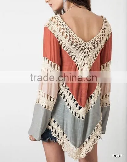Walson Summer Women Bathing Suit Sexy Lace Crochet Bikini Swimwear Cover Up Beach Dress photo-3