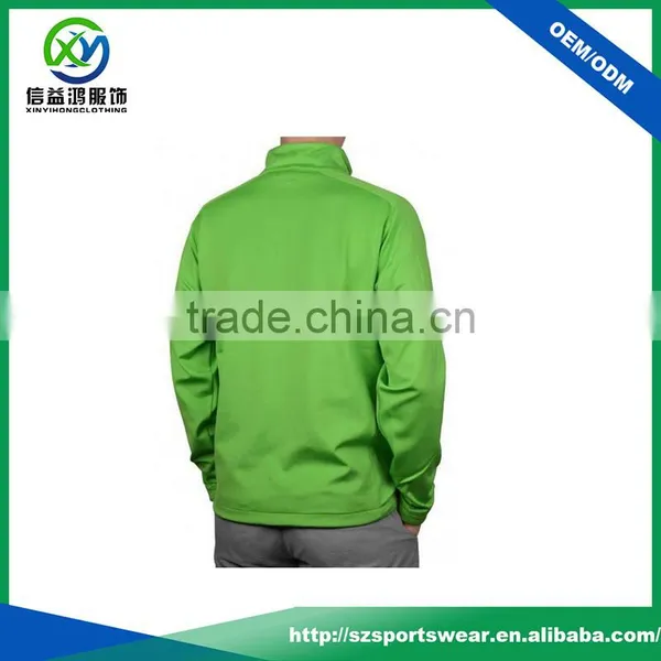 High Quality Shiny 92%polyester 8%spandex Green Color Mens Golf Sweatshirts photo-3