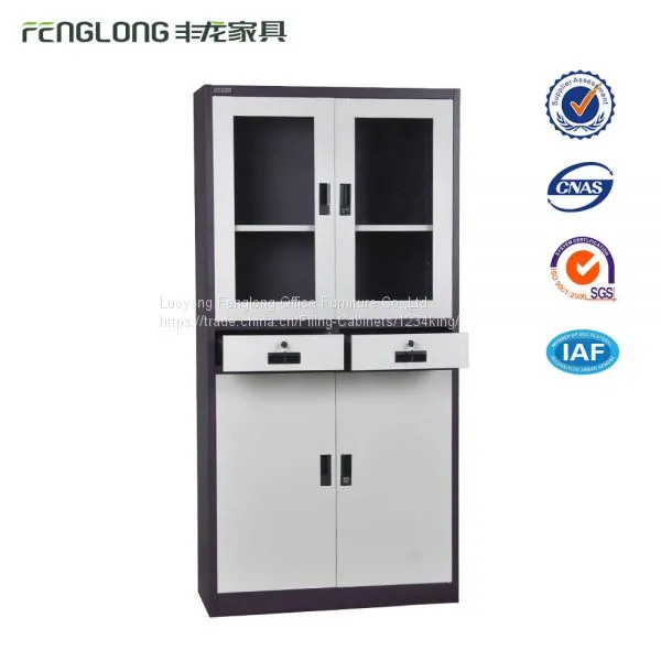 Made In Luoyang Steel Display Cabinet 2 Drawer Glass Door File Cabinet photo-4