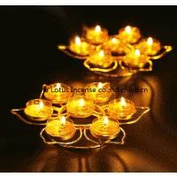 Golden Lotus Shape 7 Candles Holder 20*20*4cm Metal Craft Home Decor