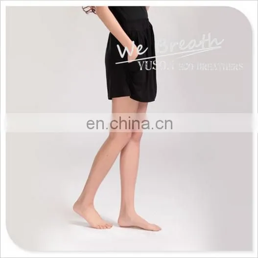 Bamboo Fiber shorts pockets on side drawstring waist homewear