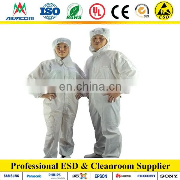 With Vertical Zipper ESD Jumpsuit, Cleanroom Antistatic ESD Coverall photo-3