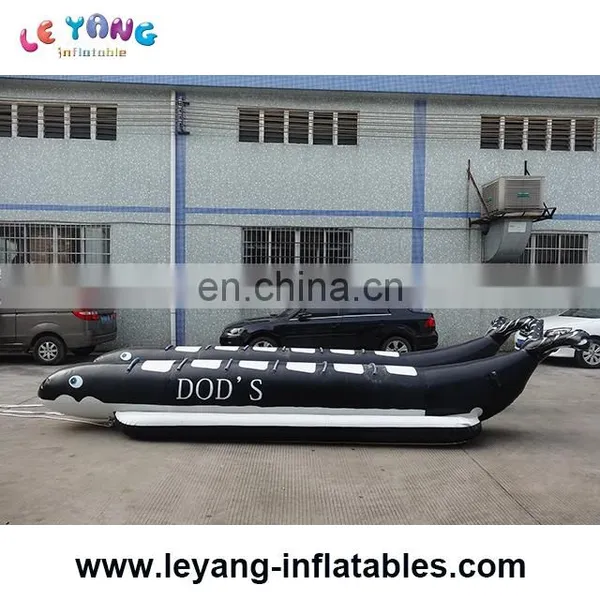 Popular Giant Black Shark Inflatable Water Toys Banana Boat for Sale photo-5