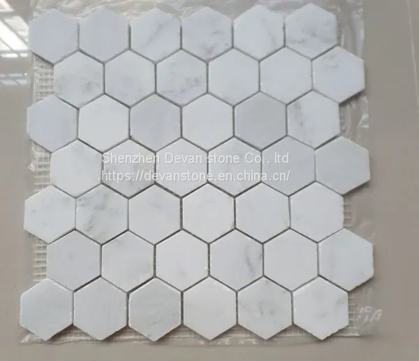 Oriental White Hexagon Marble Mosaic Floor Tiles Backsplash Mosaic photo-2