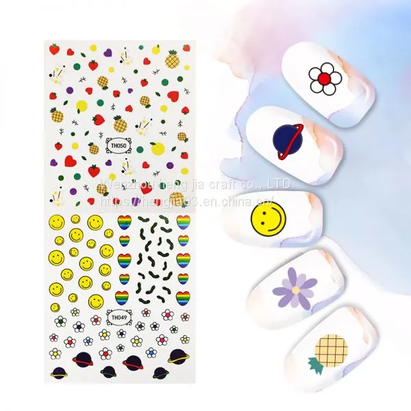 Kids Custom Designers Nail Art Stickers 2d F Series Adhesive DIY Wholesale Flowers Decals Decoration photo-2