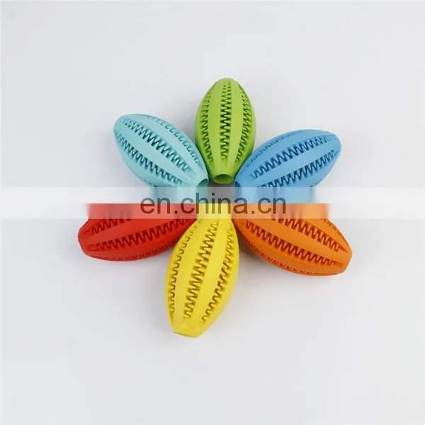 Non-Toxic Soft Tooth Cleaning and IQ Training Rubber Dog Toys Pet Rugby Ball photo-6