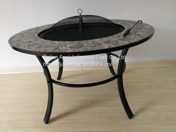 Upgraded] FEMOR Large 3 in 1 Fire Pit With BBQ Grill Shelf,Outdoor Metal Brazier Square Table Firepit Garden Patio Heater/BBQ/Ice Pit With Waterproof Cover (Fire Pit & Grill) photo-5