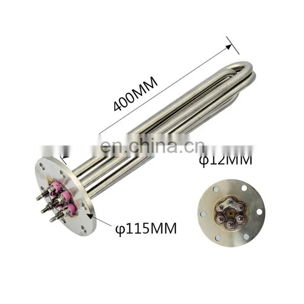 Incoloy 800 Immersion Boiler Water Electric Flange Tubular Heating Element photo-3