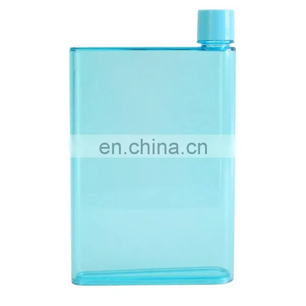 Unique Bpa Free A5 Notebook Carton Plastic Water Bottle Flat Square Water Bottles Clear Bottle With Custom Logo Printed photo-4