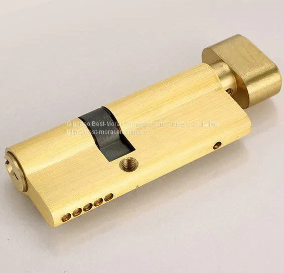 Anti-theft Rust-proof Gold Color Oval Thumbturn Single Open Brass Lock Cylinder photo-2