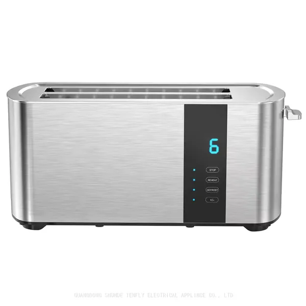 Tenfly Stainless Steel Toaster Factory Custom, Long Slot Touch Screen Bread Toaster, 4 Slice Home Breakfast Sandwich Maker photo-3