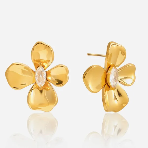 Cute Mini Daisy Enamel Earrings in Stainless Steel for Children