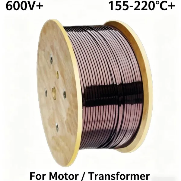 600V Rated Voltage Flat Solid Copper Enameled Wire Coil With IP67 Protection for Transformers & Motors photo-2
