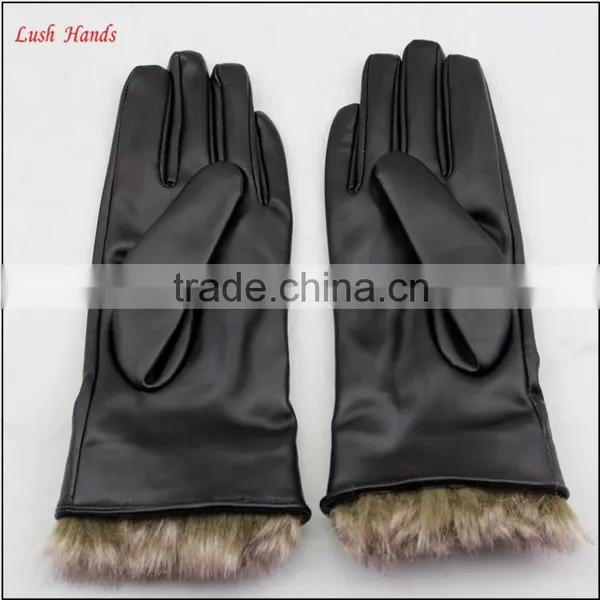 Ladies PU Working Leather Gloves Women Winter photo-3
