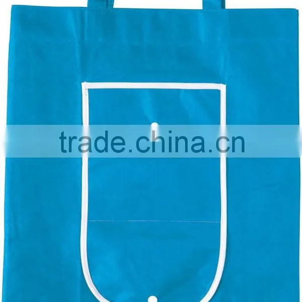 Foldable pp Woven Shopping Bag With Buttons Closure photo-3