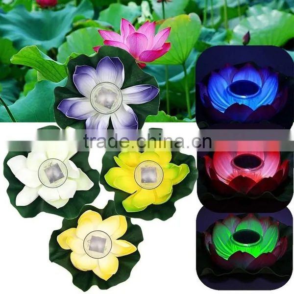 Waterproof Solar Water Lily Light Led Lotus Flower Lamp Solar Decorative Light