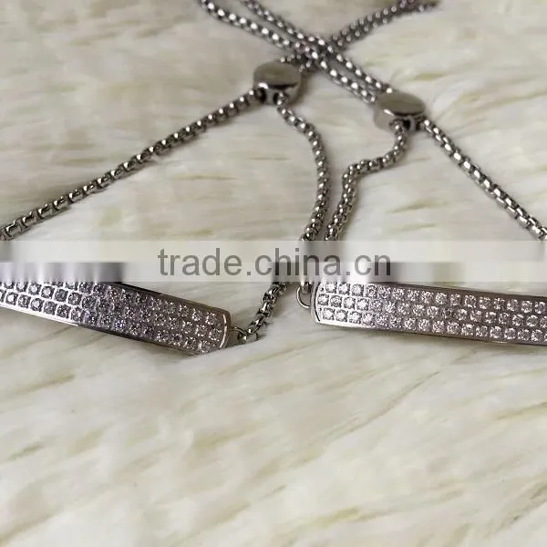 2015 Fashion Design Handchain Bracelet and Stainless Steel Bracelet With Zircone Stone by CZ Setting
