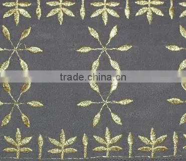 Kaftan Style Dolman Sleeve Metallic Yarn Embroider Short Silk Blouse photo-6