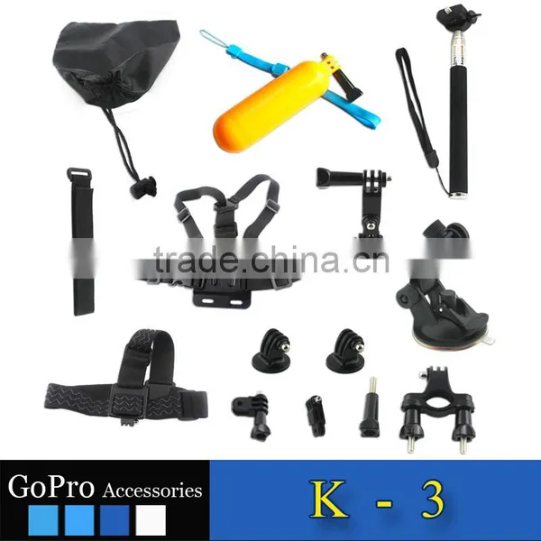 Hot Cheapest 14 in 1 Gopro Accessories Set Kit For Cameras GoPro Hero 1 2 3 3+ 4 photo-5