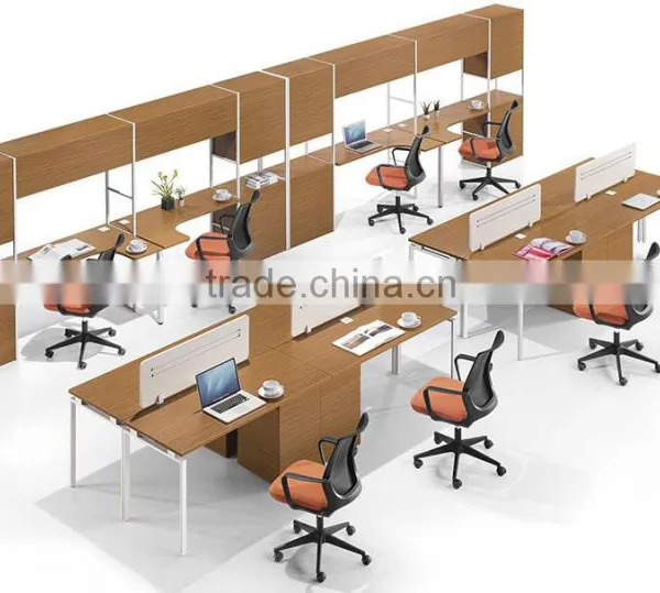 (MFC)PT-10 Modern Design Office Workstation for 2 Persons Metal Frame MDF Office Workstation photo-2
