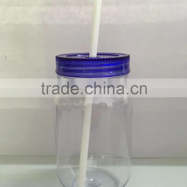 Plastic High Quality Mason Jar for Children With Straw photo-5