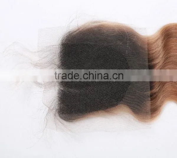 7A Philippine Virgin Hair Ombre #1b/#613 Color Way Body Wave With Closure 4x4 Lace Closure Bleached Knots Two Tone Top Closure photo-2