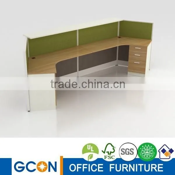Blue and White Color Reception Desk, Office Desk photo-3
