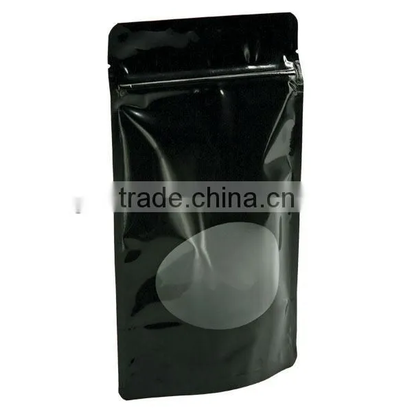 Black Color Printing Plastic Packing Bag With Clear Window/standing up Zipper Bags Quality Choice
