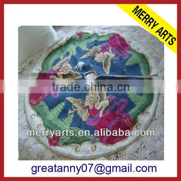 China Factory New Handmade Christmas Tree Skirt Cheap New Christmas Embroidery Tree Skirt Made in China