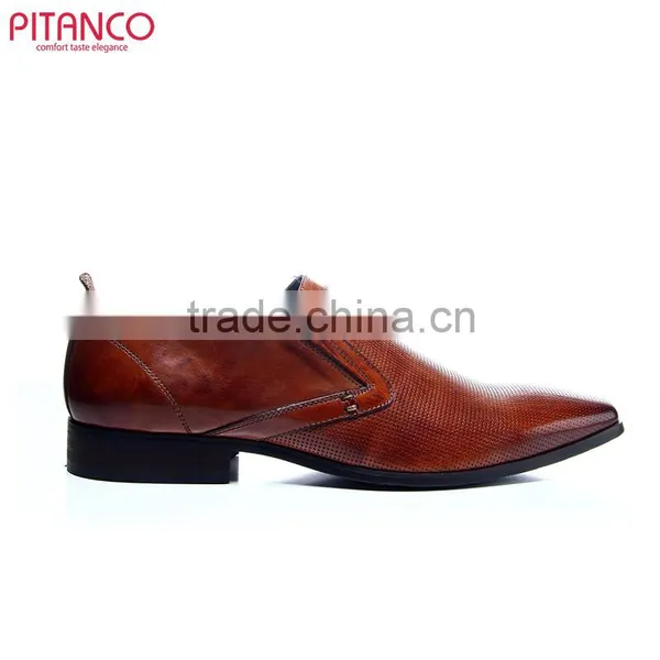 Punched Leather Brown Men's Dress Shoes photo-2