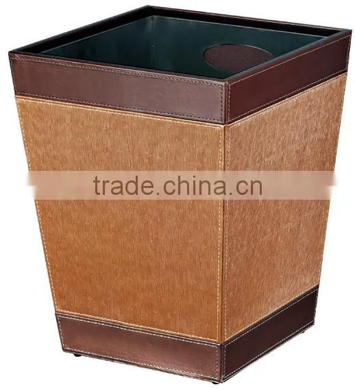 Leatherette Trash Can and Recycling Indoor Waste Bin photo-2