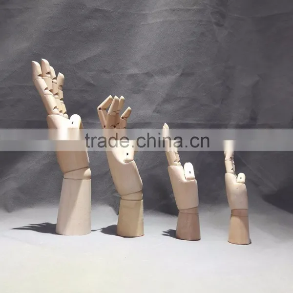 12" Wooden Hand Right Wooden Male Hand Left Wooden Male Hand Display Wooden Male Hand photo-6