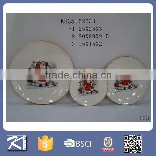 Hot Sale Ceramic Plate Christmas Decoration