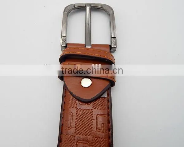 Brown Color Cheap Price PU Leather Belt for Men Cow Hide Factory Direct Eco-friendly Material photo-2