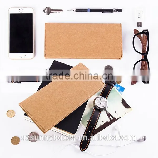 Washable Kraft Paper Folding Long Wallet With 9 Card Slots photo-5